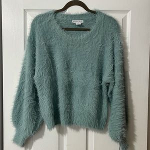 Fuzzy blue sweater